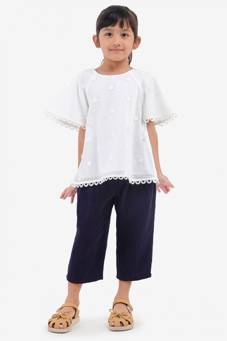KIDS Makeda Embroidered Blouse - White