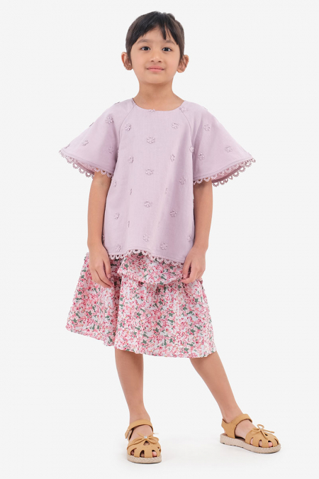 KIDS Makeda Embroidered Blouse - Pale Pink