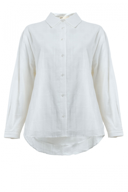 Tayvia Front Button Shirt - White