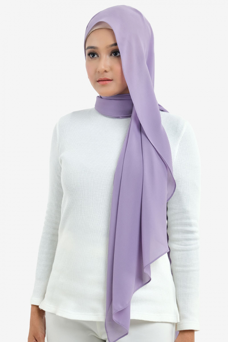 Aida Chiffon Tudung Headscarf - Dusty Lavender