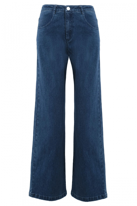 COTTON Yarona Straight Cut Jeans - Medium Wash