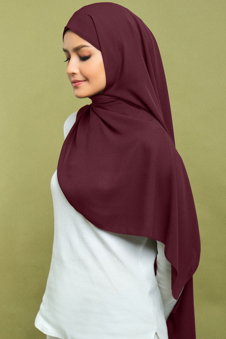 Janie Eyelash Headscarf - Deep Rosewood