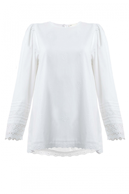 Ursinia Embroidered Blouse - White