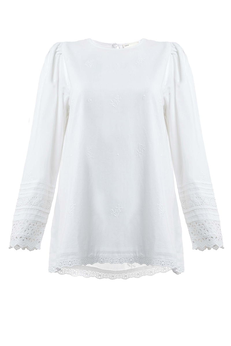 Ursinia Embroidered Blouse - White - Poplook.com