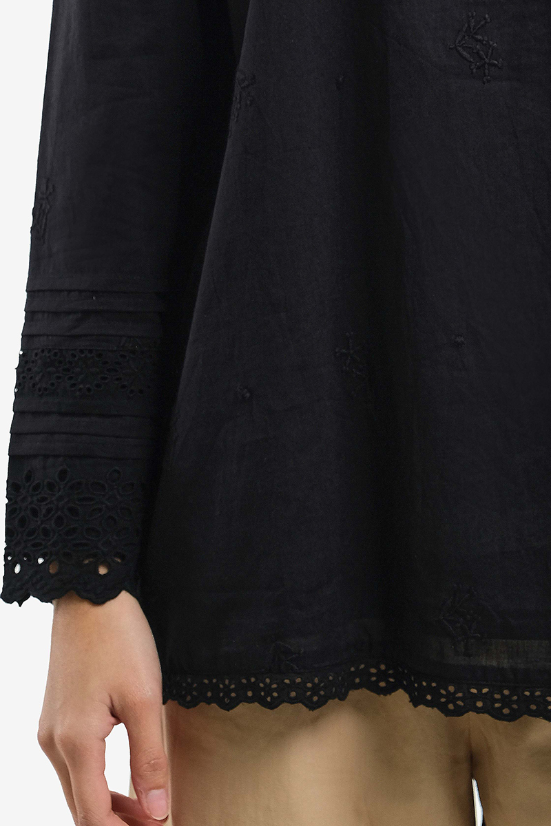 Ursinia Embroidered Blouse - Black - Poplook.com