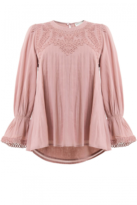 Vedika Front Pleated Blouse - Dusty Pink