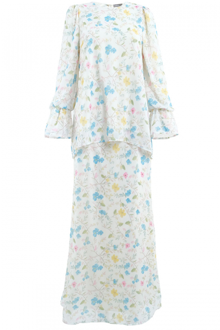 Cinta Blouse & Skirt - White Garden