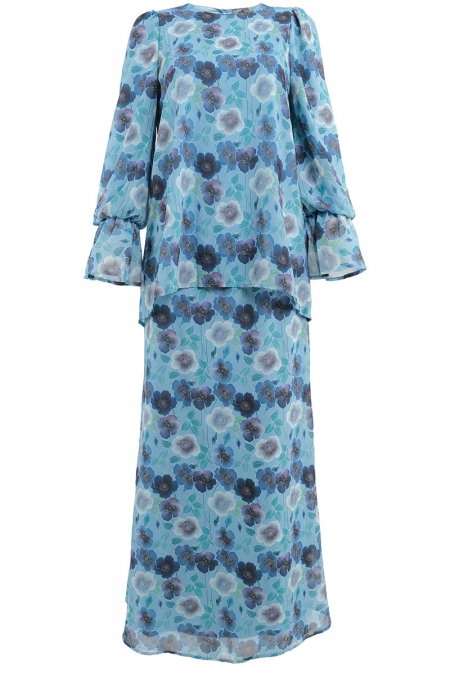 Cinta Blouse & Skirt - Blue Night Tropical