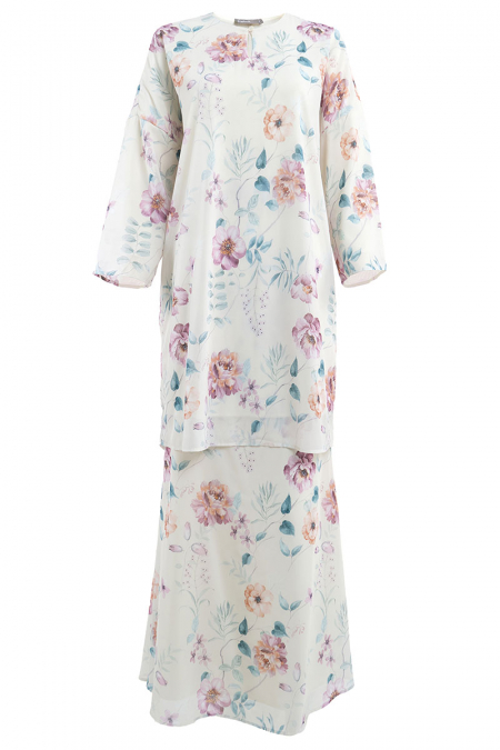 Girang Blouse & Skirt - Beige/Mauve Peony