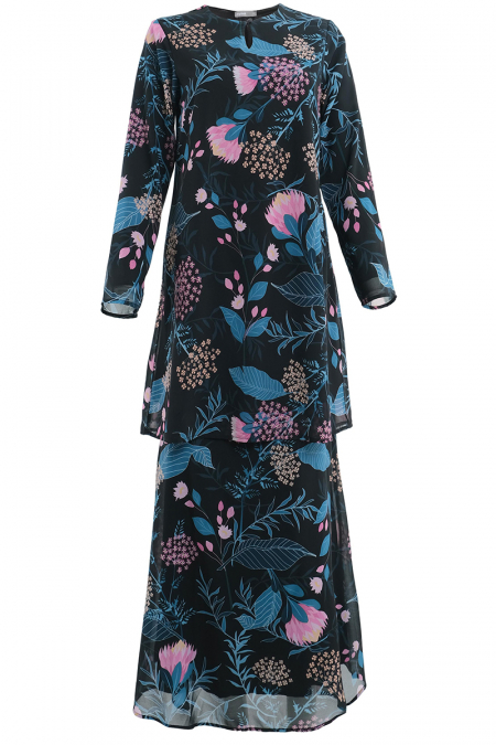 Gembira Blouse & Skirt - Black Safari