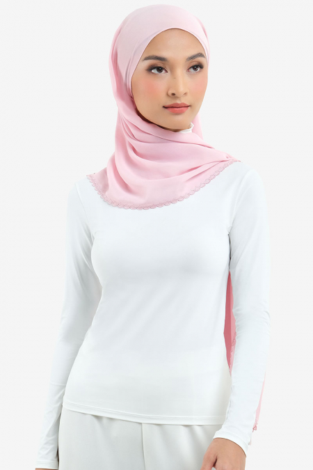 Aisyah Scallop Headscarf - Pink