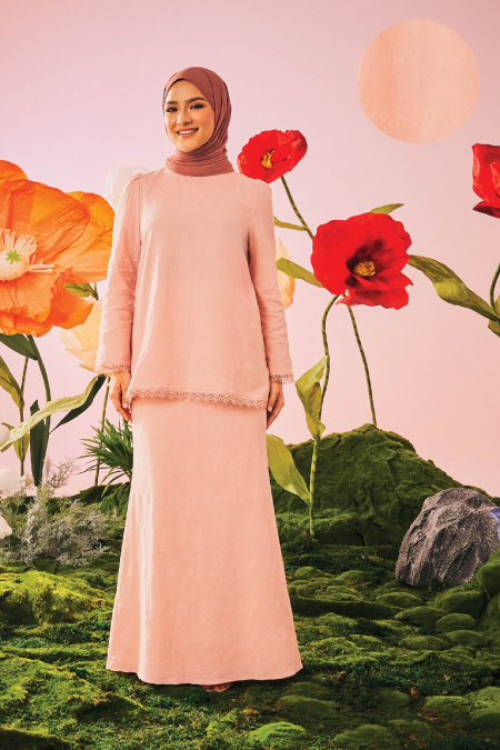 COTTON Nargis Blouse & Skirt - Primrose Pink