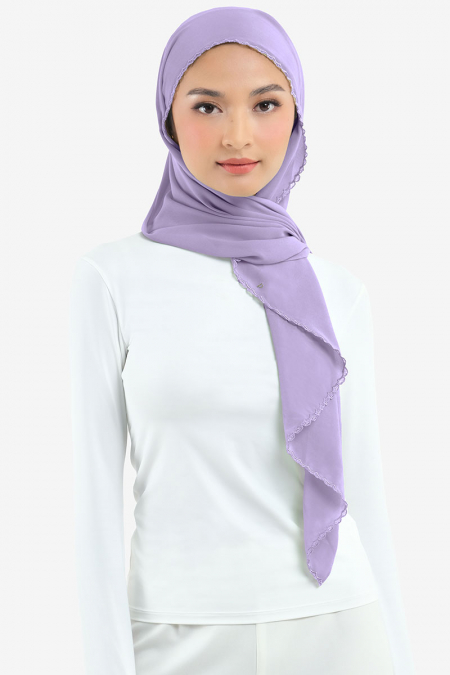 Aisyah Scallop Headscarf - Dusty Lavender