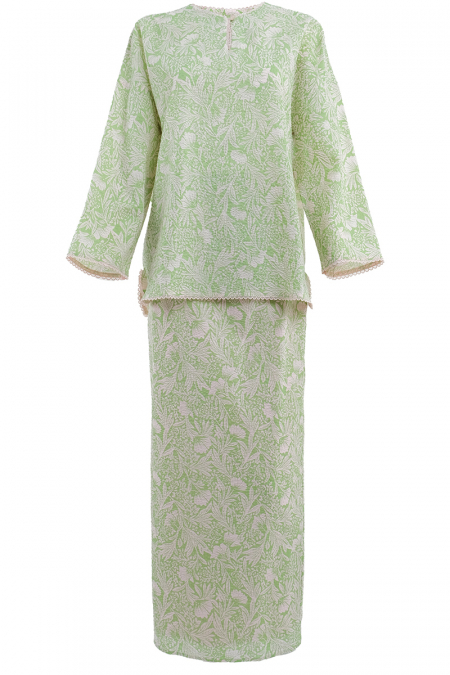 COTTON Sepal Blouse & Skirt - Mint/Pink Print
