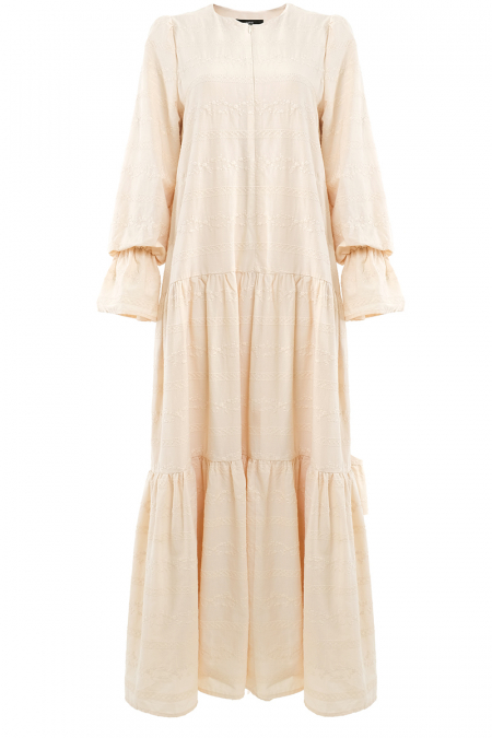 COTTON Hydrangea Dress - Oat