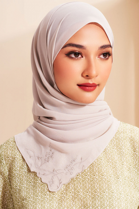 Fauziah Rectangle Chiffon Headscarf - Dusty Lilac