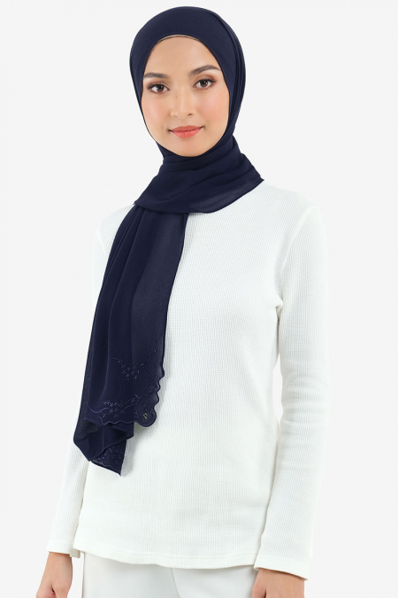 Fauziah Rectangle Chiffon Headscarf - Eclipse
