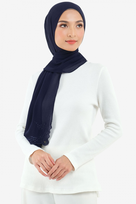 Fauziah Rectangle Chiffon Headscarf - Eclipse