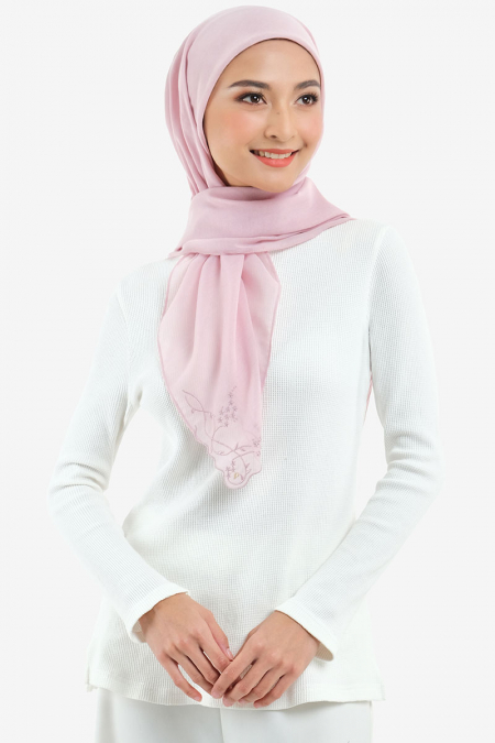 Dayana Square Voile Headscarf - Pink