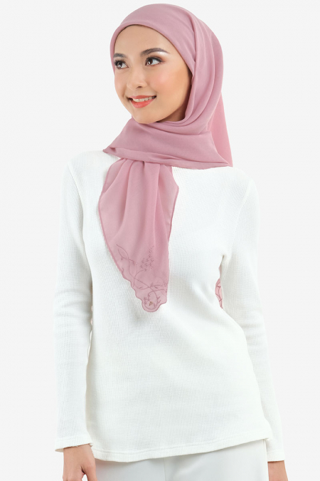Dayana Square Voile Headscarf - Wild Rose