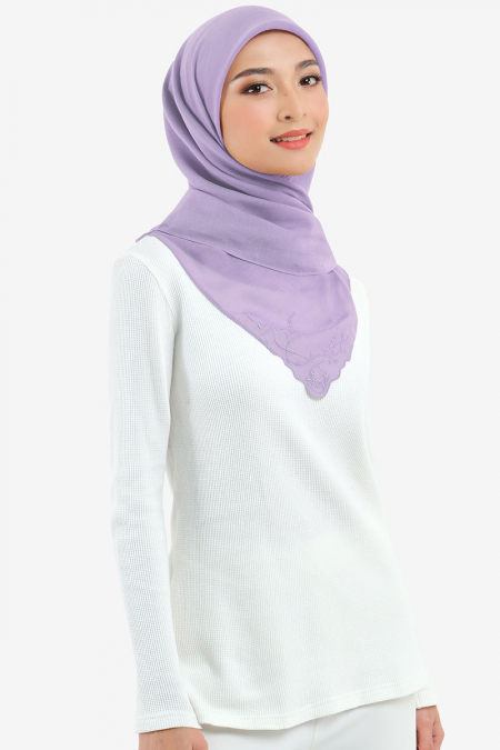 Dayana Square Voile Headscarf - Dusty Lavender