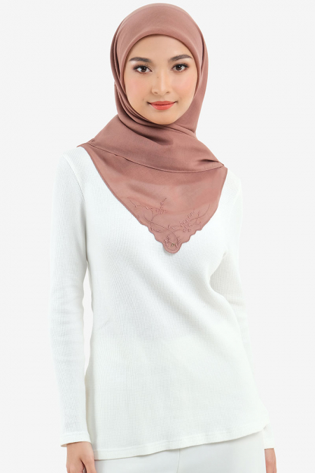 Dayana Square Voile Headscarf - Cedarwood