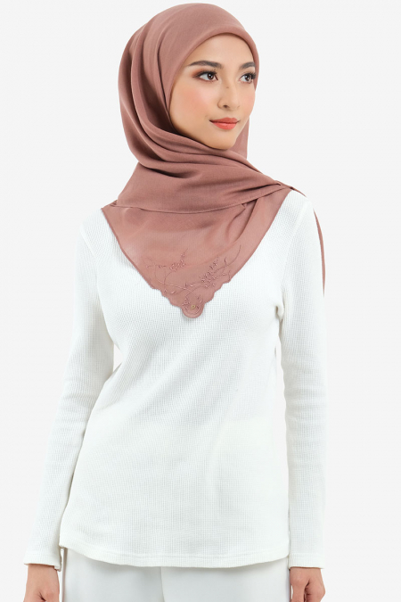 Dayana Square Voile Headscarf - Cedarwood