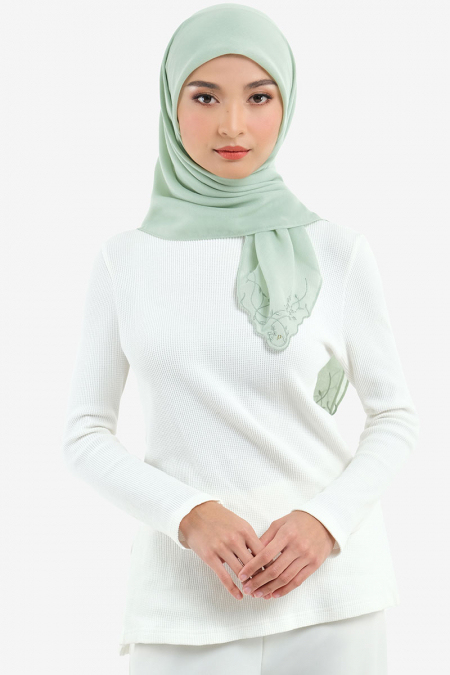 Dayana Square Voile Headscarf - Seafoam