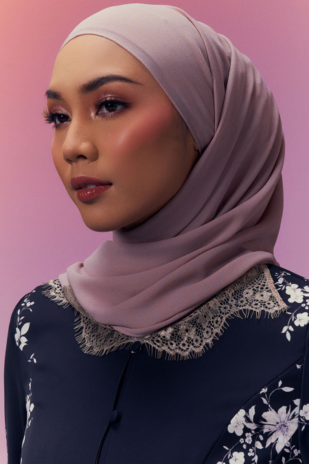 Farhana Lace Embroidered Headscarf - Taupe