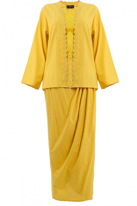 COTTON Anggrek Blouse & Skirt - Mustard