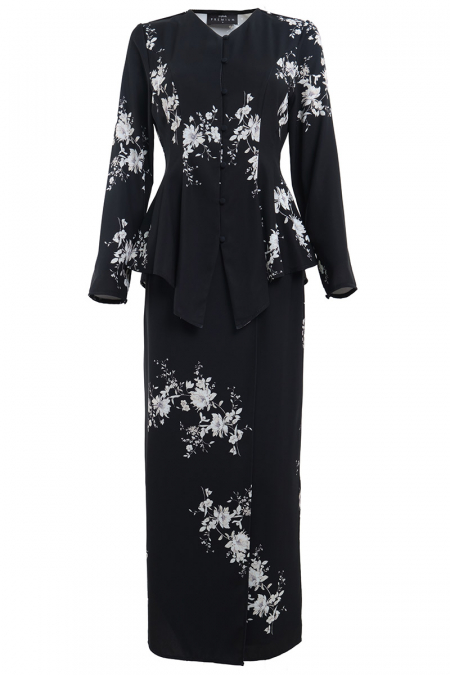 Safira Blouse & Skirt - Black Print