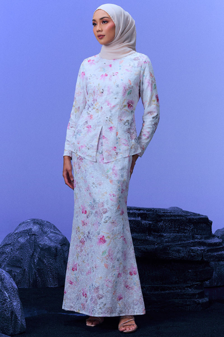 Firouzeh Blouse & Skirt - White Print