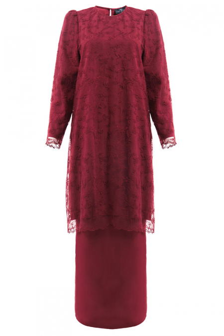 Safir Blouse & Skirt - Deep Cordovan