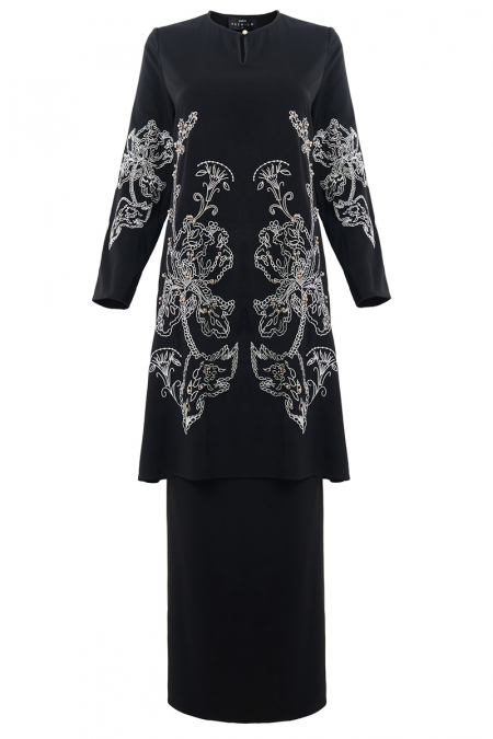 Larimar Blouse & Skirt - Black