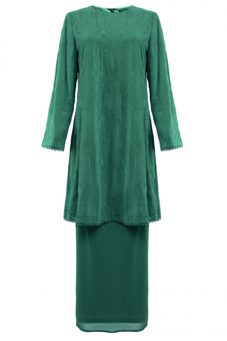 Ametrin Blouse & Skirt - Royal Green