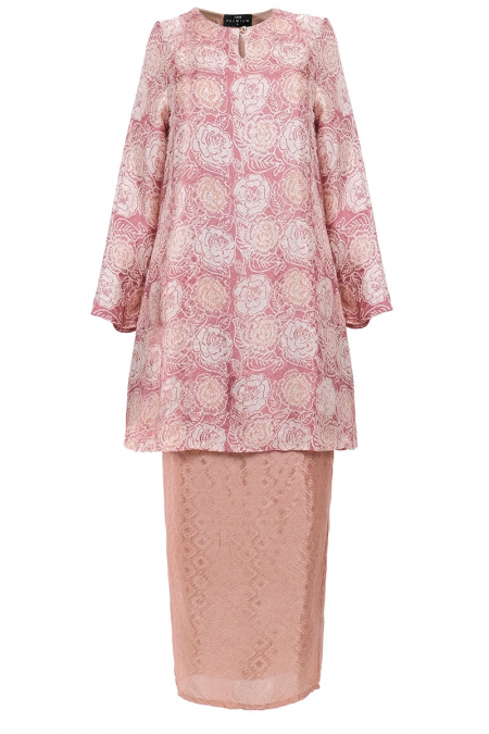 Semeru Blouse & Skirt - Mauve/Brown