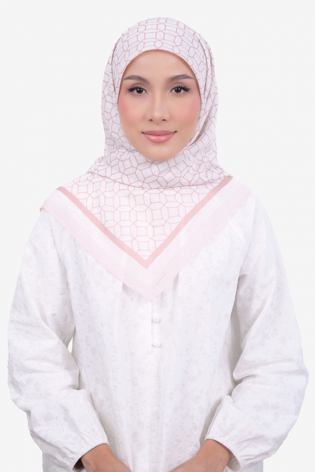 Wailani Bawal Headscarf - Pink/Brown
