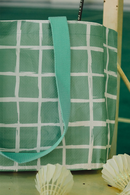 Roomy Small Tote - Green Checkered