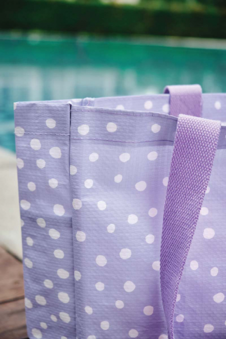 Roomy Small Tote - Lilac Polka