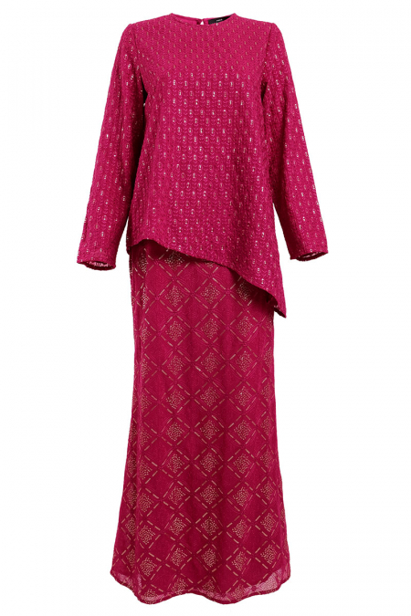 Mahkota Blouse & Skirt - Deep Cherry