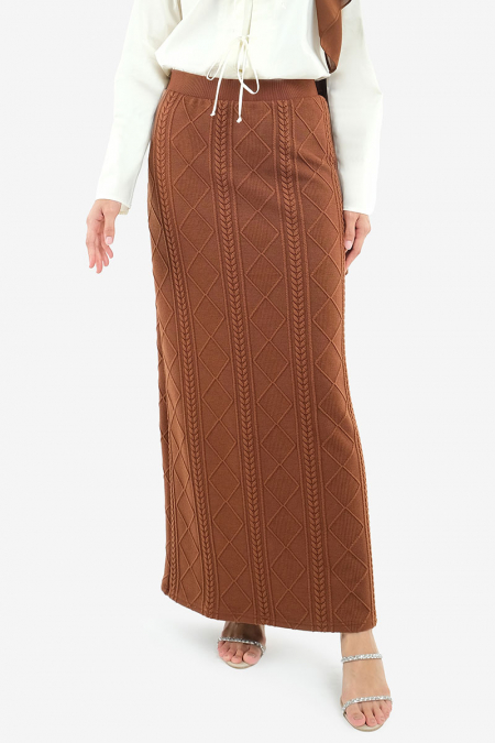 PRE-ORDER Keiry Pencil Skirt - Chocolate