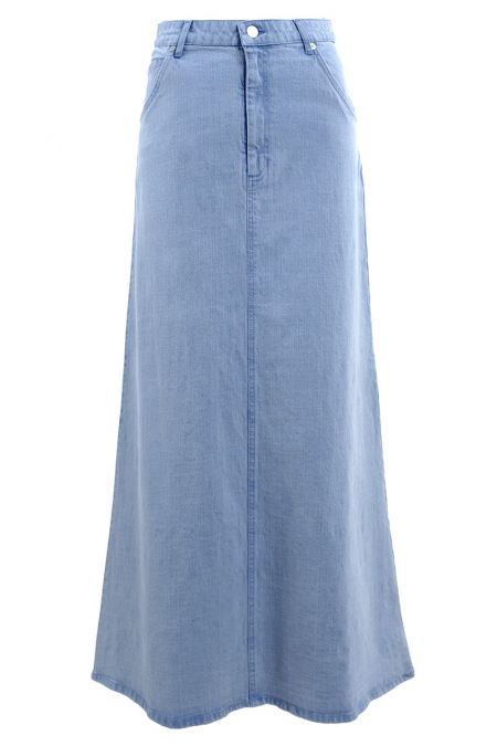 COTTON Reyyan A-line Denim Skirt 2.0 - Blue Wash