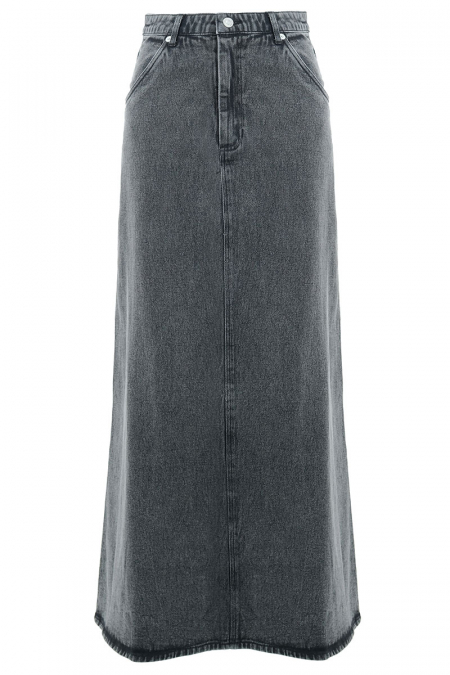 COTTON Reyyan A-line Denim Skirt 2.0 - Black Acid Wash