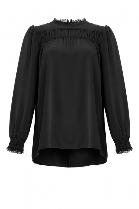 Daytona Flared Blouse - Black