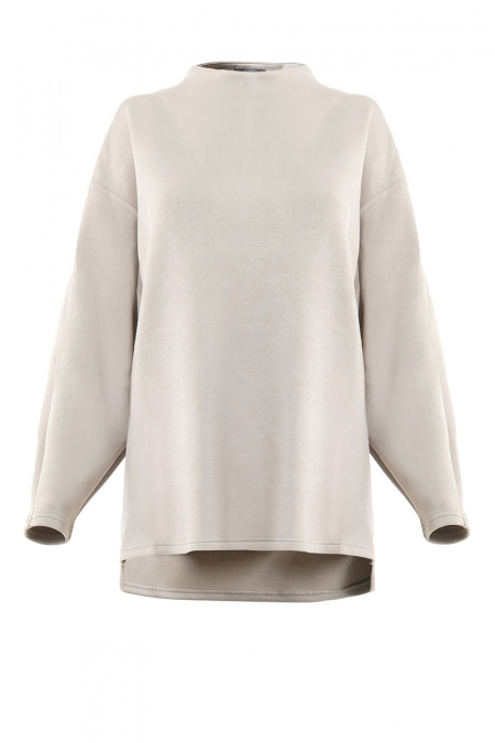 Denali High Neck Blouse - Pale Oak