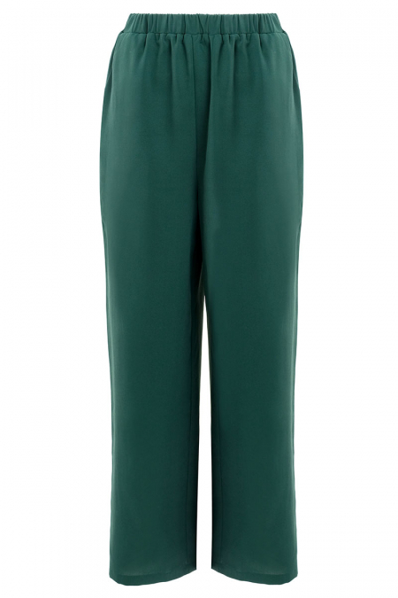 Sarena Straight Cut Pants - Forest Green