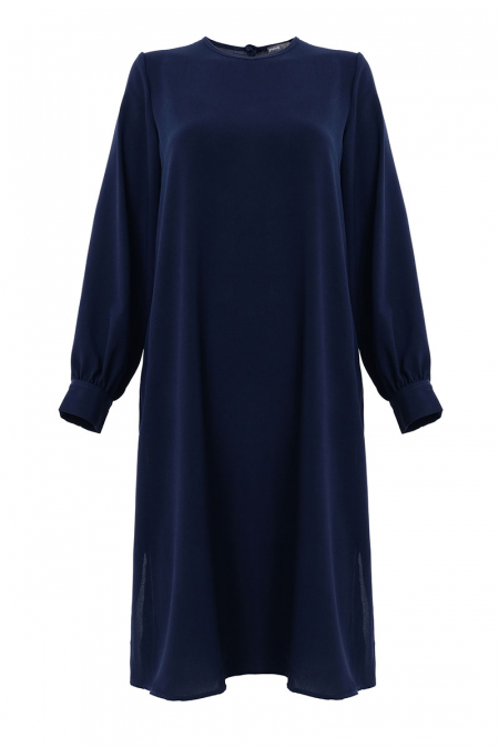 Taylon Side Slit Tunic - Navy