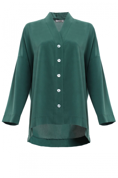 Umida Drop Shoulder Blouse - Forest Green