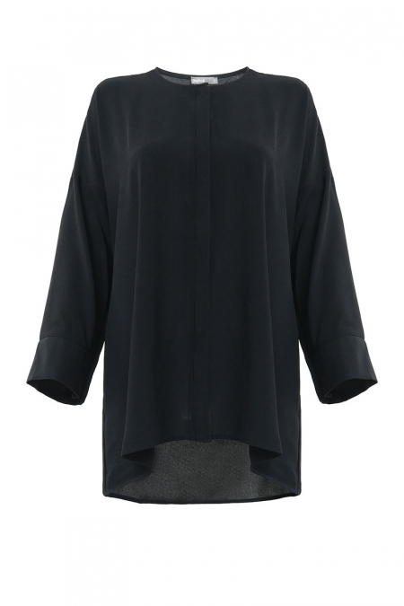 Randeen Front Button Blouse - Black