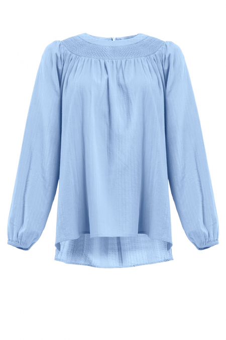 Kardyn Flared Blouse - Dusty Blue